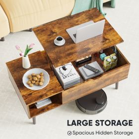 Living Room Table Coffee Table (Color: Brown)