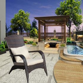 Patio Chair With Cushions (Color: Brown)