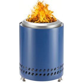 Smokeless Fire Pit, 304 Stainless Steel Tabletop Firepit Wood Pellets Burning Fire Pits For Camping (Option: Blue7in)