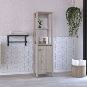 St. Clair Linen Cabinet, Two Interior Shelves, Two Open Shelves, Single Door (Color: as Pic)