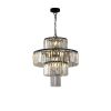 Black Luxury Crystal Chandelier Modern Chandeliers Lights Fixture Hanging Pendant Light Fixture for Dining Room Bedroom Living Room Dia 19.7 Inch-Blac