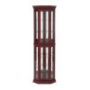 Corner Curio Cabinet with Lights, Adjustable Tempered Glass Shelves, Mirrored Back, Display Cabinet(E26 light bulb not included)