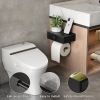 Toilet Paper Holder with Shelf Black Wipes Dispenser for Bathroom Stainless Steel Toilet Paper Holder with Storage Drawer Adhesive Wall Mount Small Ba