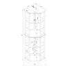 6 Shelf Corner Curio Display Cabinet with Lights, Mirrors and Adjustable Shelves, (E26 light bulb not included)