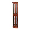Corner Curio Cabinet with Lights, Adjustable Tempered Glass Shelves, Mirrored Back, Display Cabinet(E26 light bulb not included)
