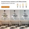 Black Luxury Crystal Chandelier Modern Chandeliers Lights Fixture Hanging Pendant Light Fixture for Dining Room Bedroom Living Room Dia 19.7 Inch-Blac