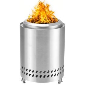 Smokeless Fire Pit, 304 Stainless Steel Tabletop Firepit Wood Pellets Burning Fire Pits For Camping (Option: Stainless steel7in)
